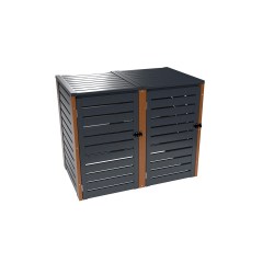 PVC 2er Tonnenboxen aus Kunststoff in Anthrazit - Golden Oak